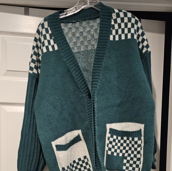 Size Large vintage checkered cardigan - Picture 4 of 5